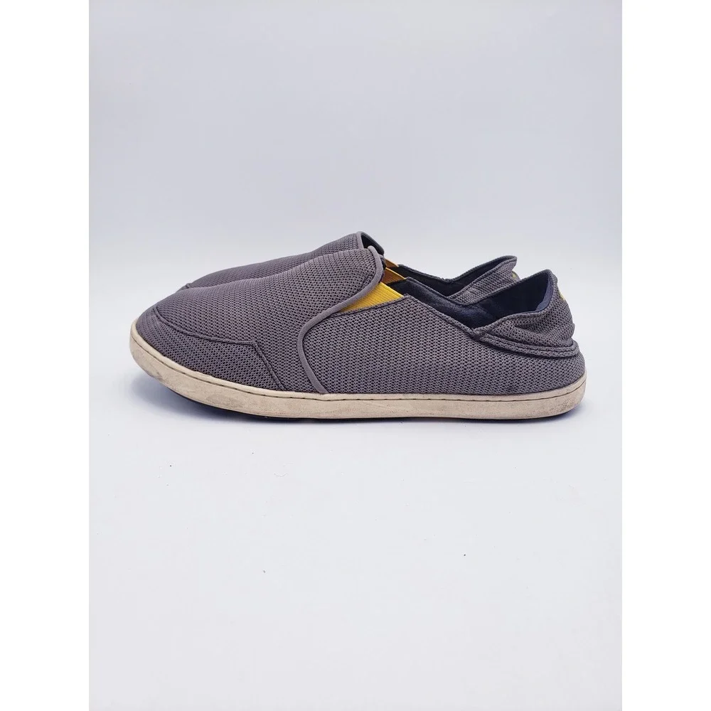 Olukai  Nohea Mesh Dark Gray Orange Shadow Slip On Boat Shoes Men's Size 11